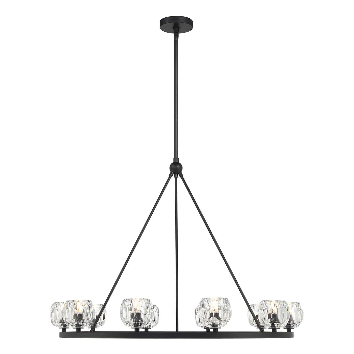 Crystorama Aragon 10 Light Matte Black Chandelier ARA-10265-MK