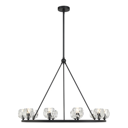 Crystorama Aragon 10 Light Matte Black Chandelier ARA-10265-MK