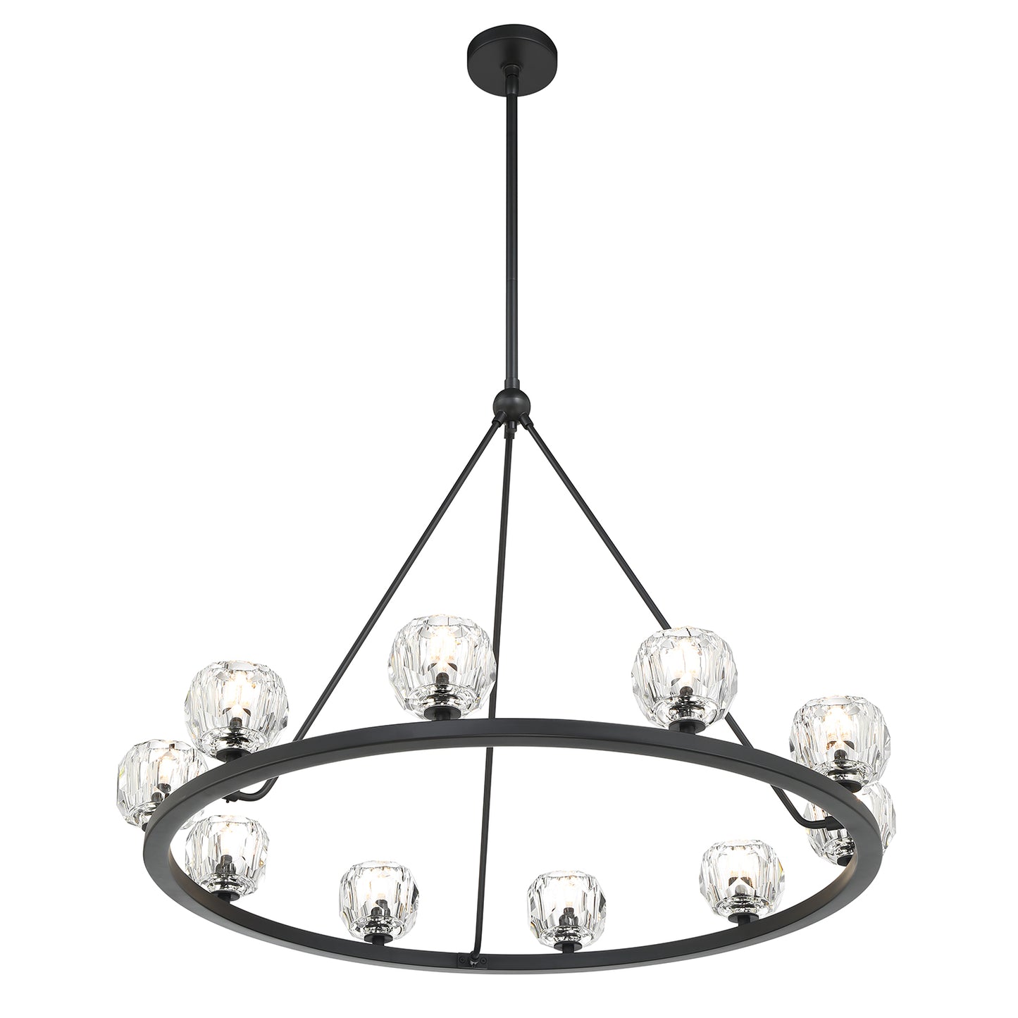 Crystorama Aragon 10 Light Matte Black Chandelier ARA-10265-MK