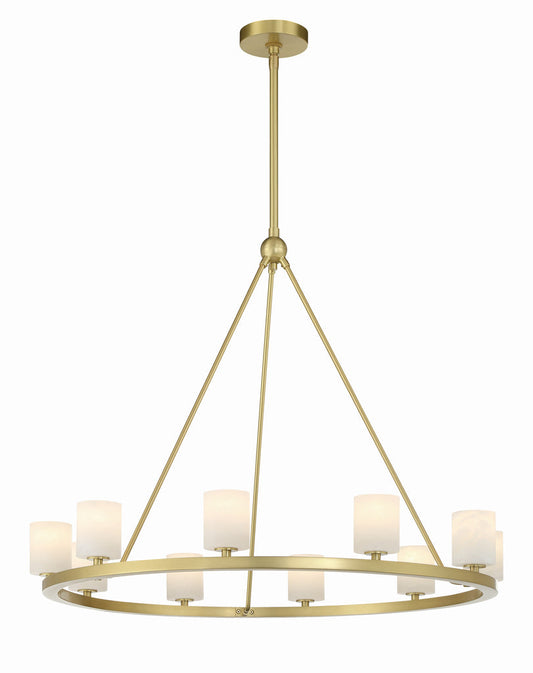 Crystorama Aragon 10 Light Soft Brass Chandelier ARA-10265-SB