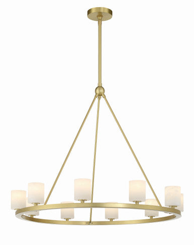 Crystorama Aragon 10 Light Soft Brass Chandelier ARA-10265-SB-ST