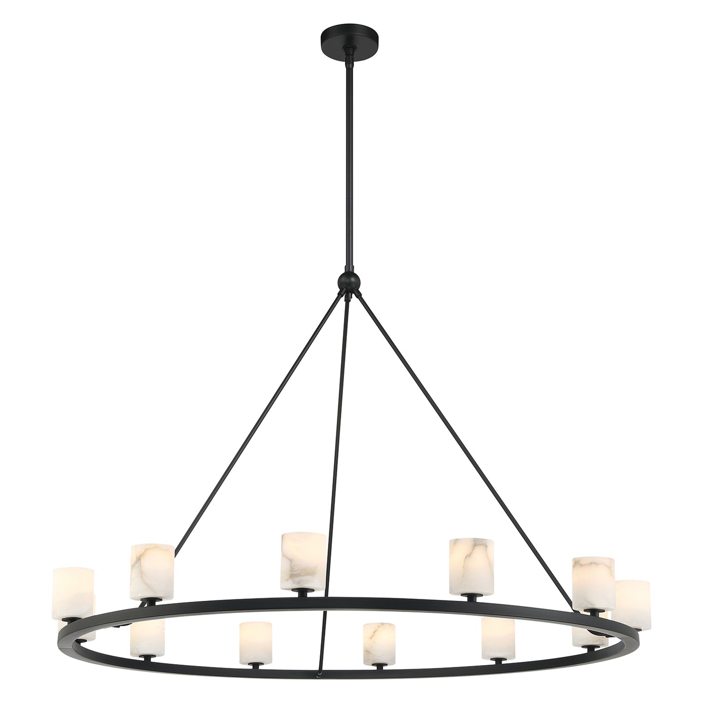 Crystorama Aragon 12 Light Matte Black Chandelier ARA-10266-MK-ST