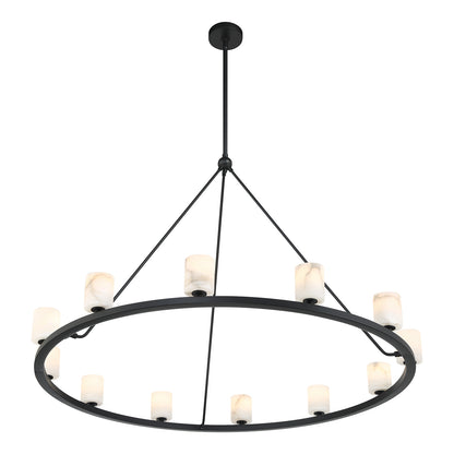 Crystorama Aragon 12 Light Matte Black Chandelier ARA-10266-MK-ST