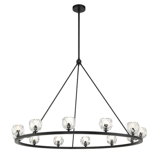 Crystorama Aragon 12 Light Matte Black Chandelier ARA-10266-MK