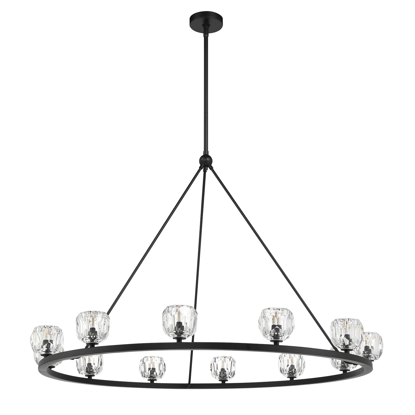 Crystorama Aragon 12 Light Matte Black Chandelier ARA-10266-MK