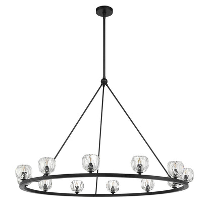 Crystorama Aragon 12 Light Matte Black Chandelier ARA-10266-MK