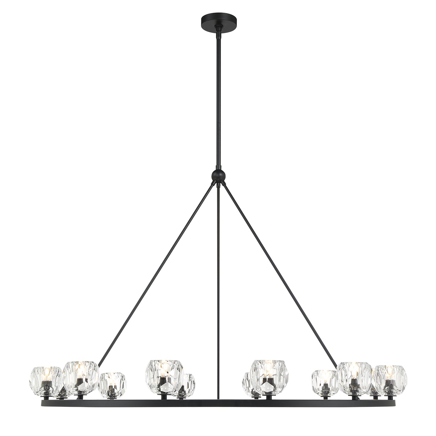 Crystorama Aragon 12 Light Matte Black Chandelier ARA-10266-MK