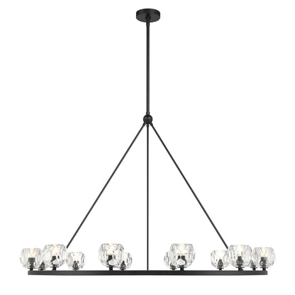 Crystorama Aragon 12 Light Matte Black Chandelier ARA-10266-MK