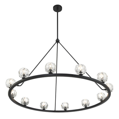 Crystorama Aragon 12 Light Matte Black Chandelier ARA-10266-MK