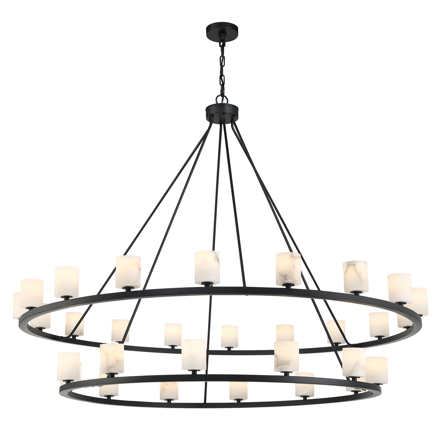 Crystorama Aragon 30 Light Matte Black Chandelier ARA-10269-MK-ST