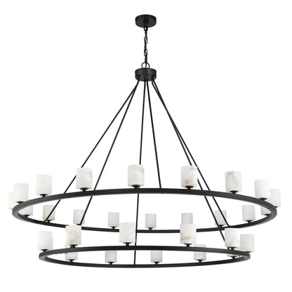 Crystorama Aragon 30 Light Matte Black Chandelier ARA-10269-MK-ST