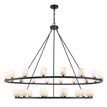 Crystorama Aragon 30 Light Matte Black Chandelier ARA-10269-MK-ST