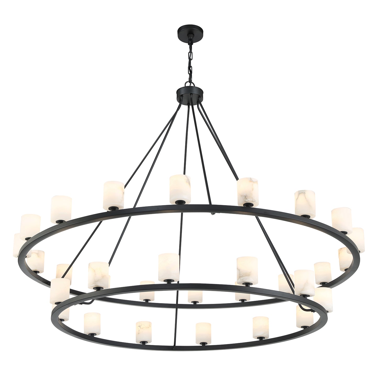 Crystorama Aragon 30 Light Matte Black Chandelier ARA-10269-MK-ST