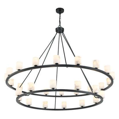 Crystorama Aragon 30 Light Matte Black Chandelier ARA-10269-MK-ST