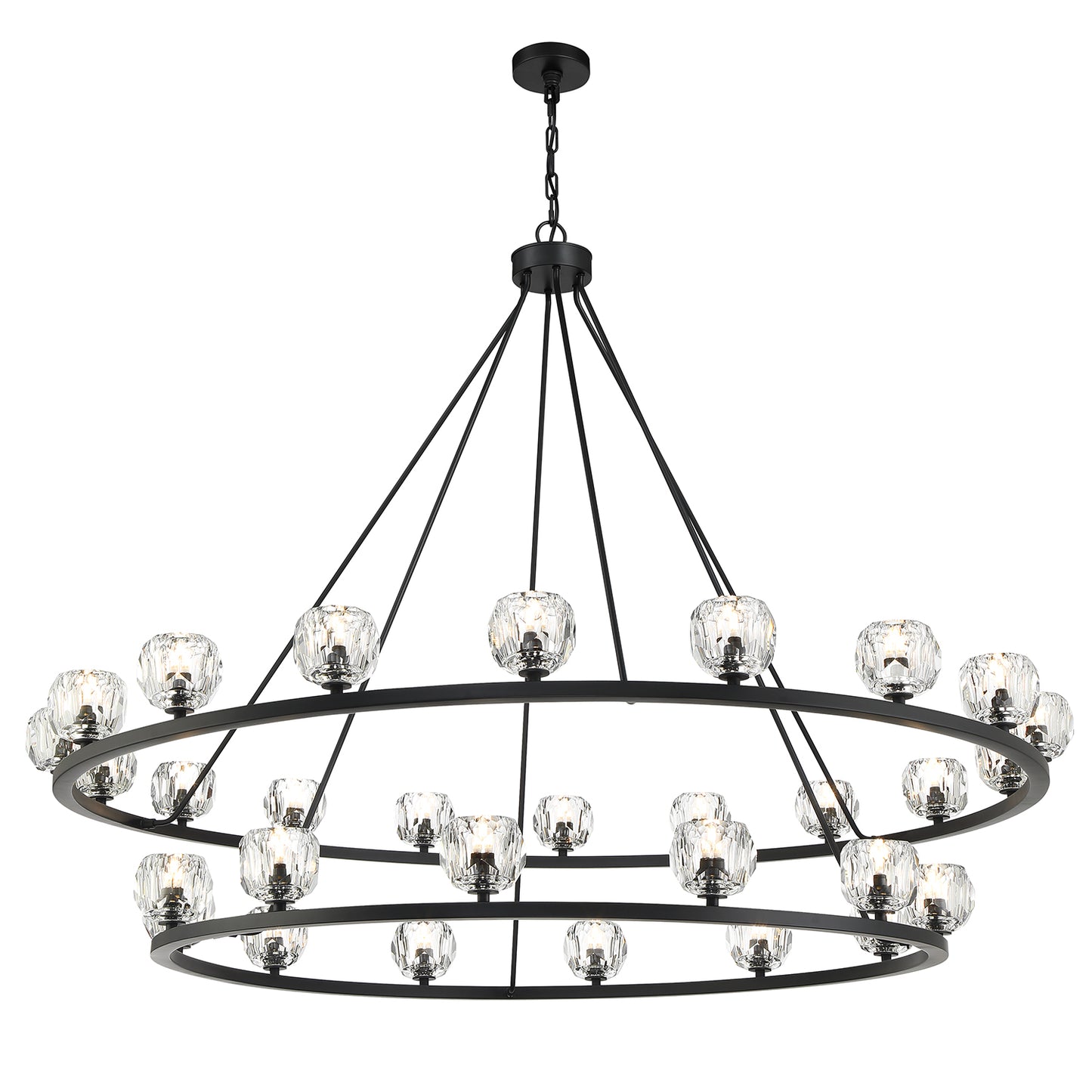 Crystorama Aragon 30 Light Matte Black Chandelier ARA-10269-MK