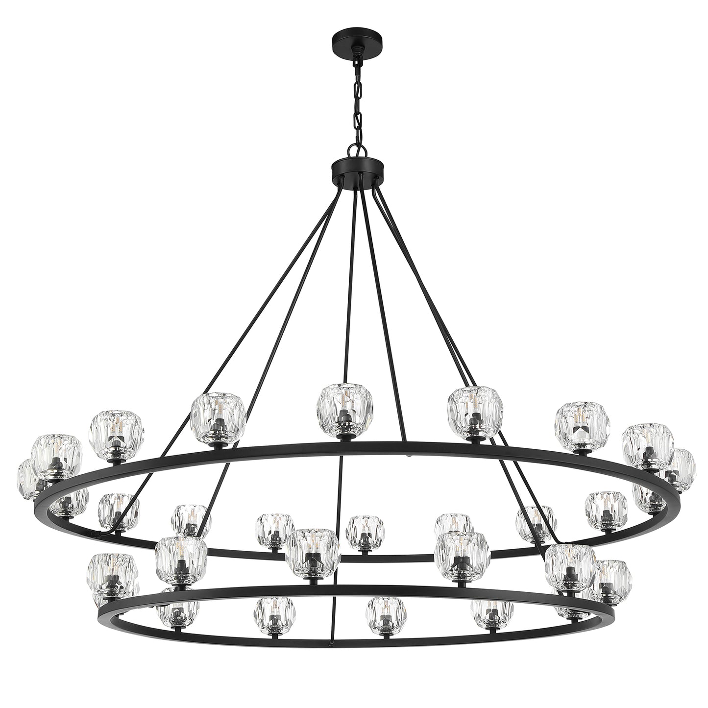 Crystorama Aragon 30 Light Matte Black Chandelier ARA-10269-MK