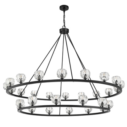 Crystorama Aragon 30 Light Matte Black Chandelier ARA-10269-MK