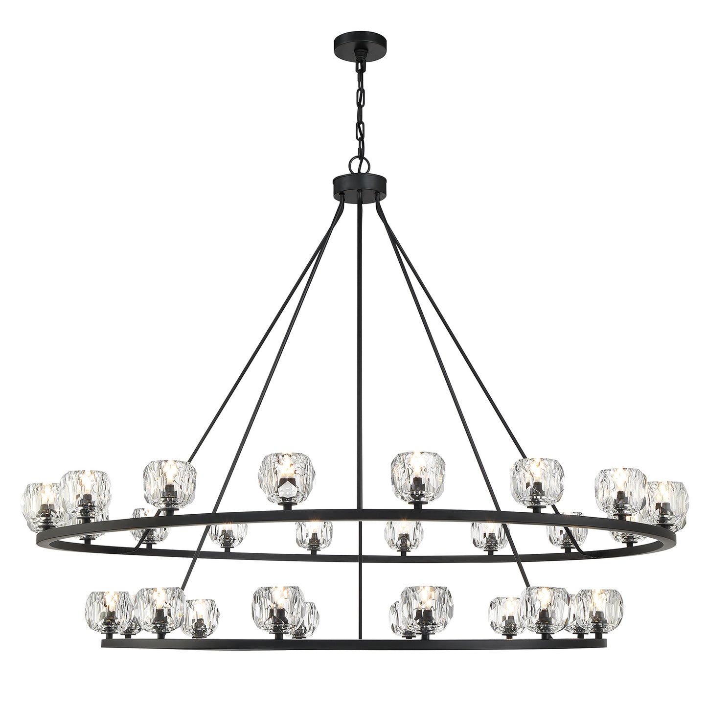 Crystorama Aragon 30 Light Matte Black Chandelier ARA-10269-MK