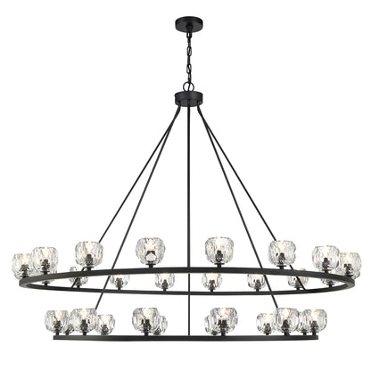 Crystorama Aragon 30 Light Matte Black Chandelier ARA-10269-MK