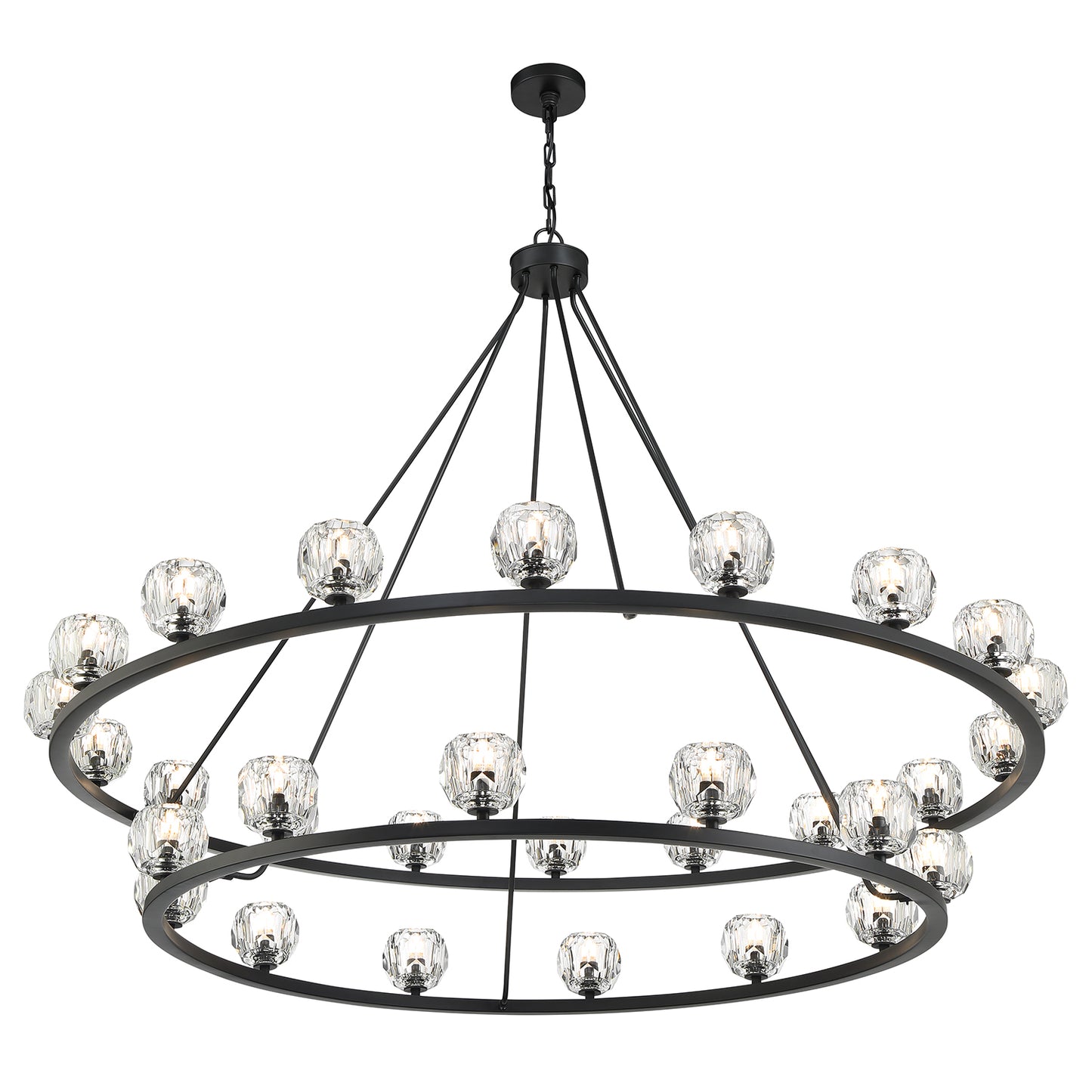 Crystorama Aragon 30 Light Matte Black Chandelier ARA-10269-MK