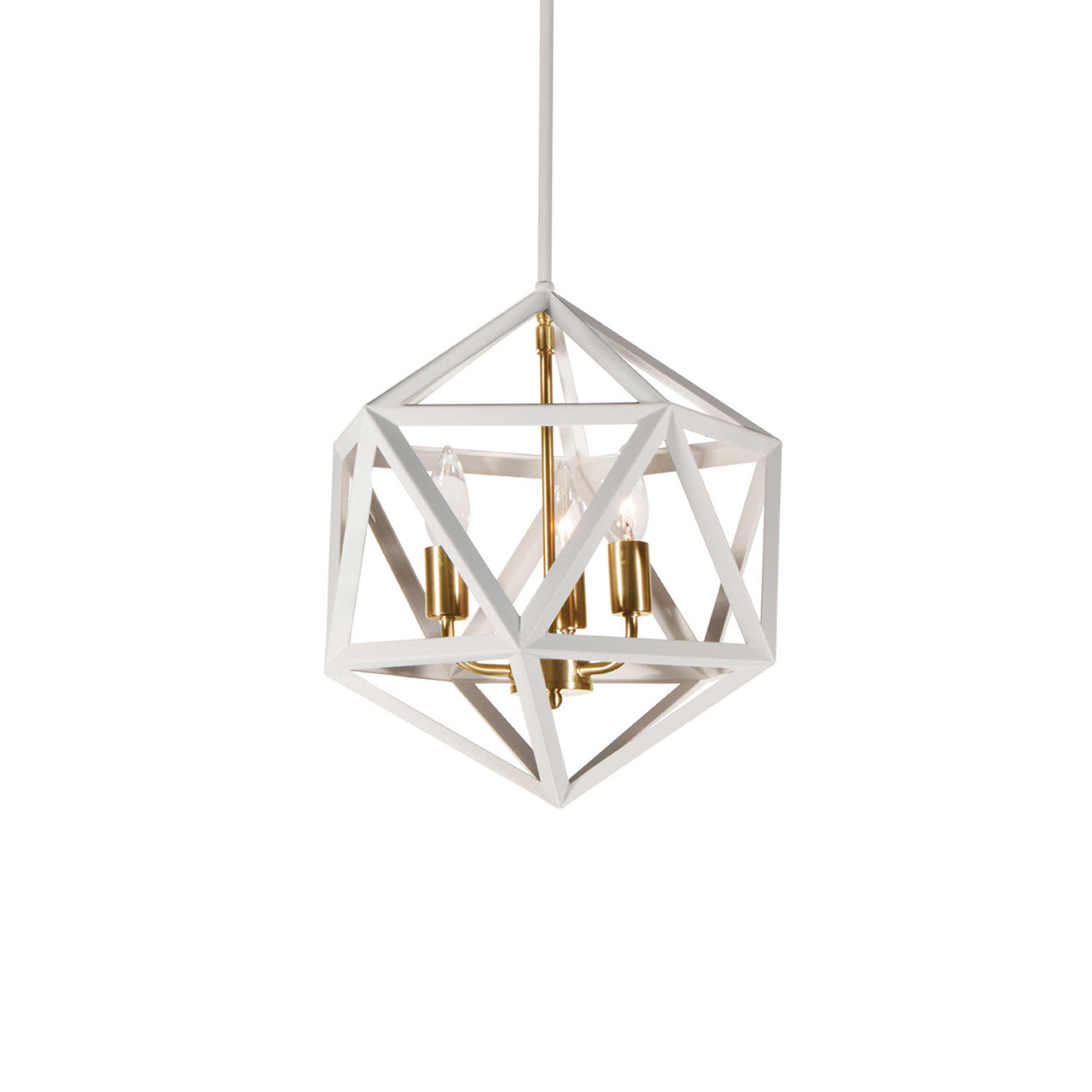 Dainolite 3 Light Chandelier, Matte White with Vintage Bronze Accents ARC-143C-WH-VB