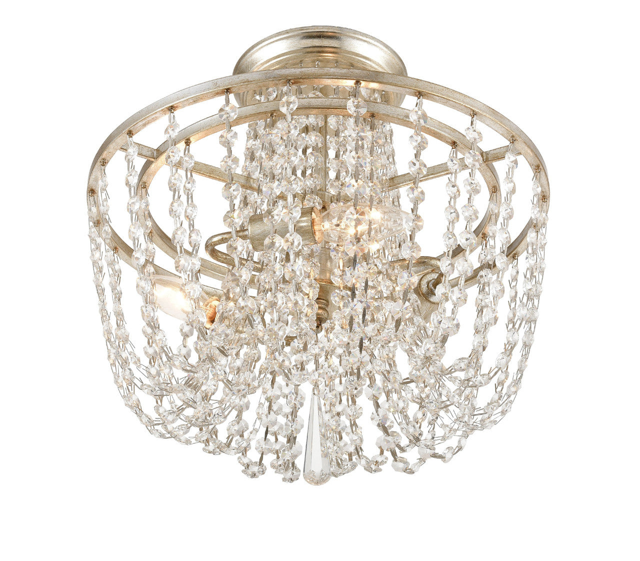 Crystorama Arcadia 3 Light Antique Silver Crystal Ceiling Mount ARC-1900-SA-CL-MWP