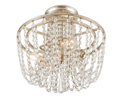 Crystorama Arcadia 3 Light Antique Silver Crystal Ceiling Mount ARC-1900-SA-CL-MWP