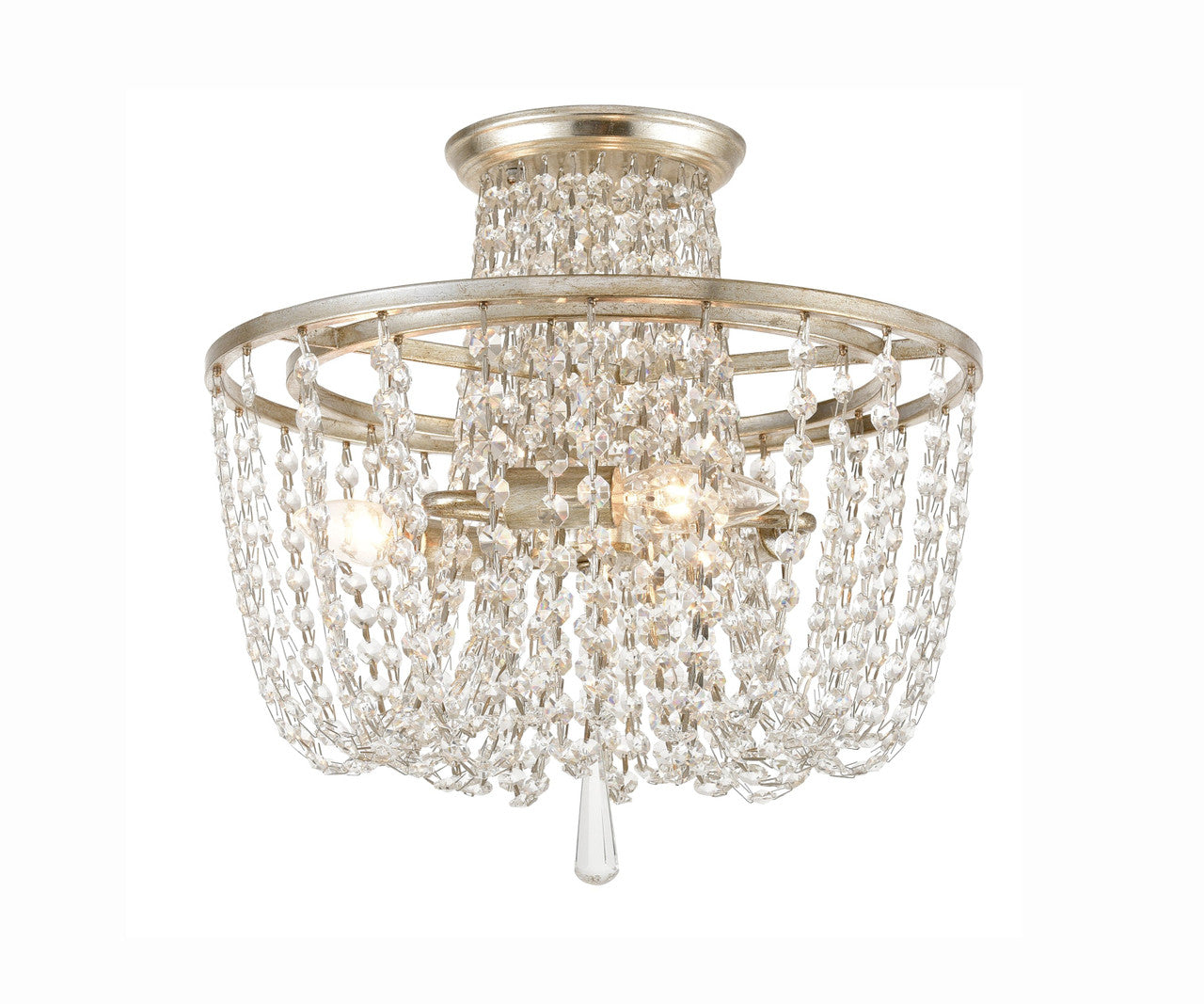 Crystorama Arcadia 3 Light Antique Silver Crystal Ceiling Mount ARC-1900-SA-CL-MWP