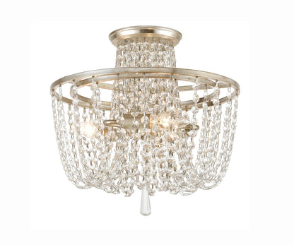 Crystorama Arcadia 3 Light Antique Silver Crystal Ceiling Mount ARC-1900-SA-CL-MWP