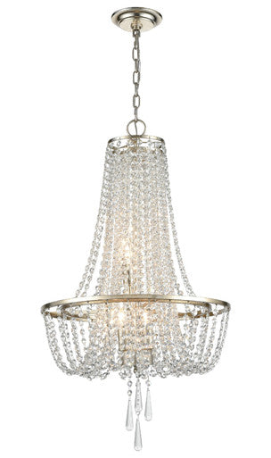 Crystorama Arcadia 4 Light Antique Silver Chandelier ARC-1907-SA-CL-MWP