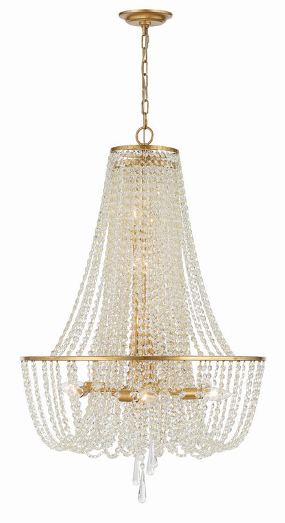 Crystorama Arcadia 9 Light Antique Gold Chandelier ARC-1917-GA-CL-MWP