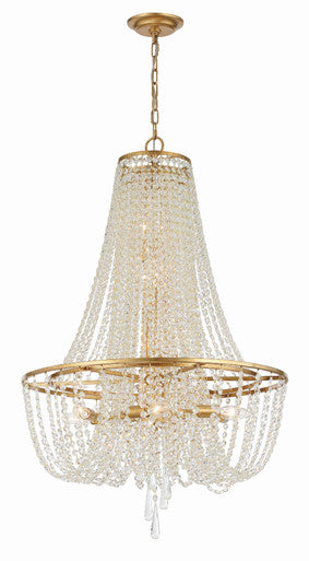 Crystorama Arcadia 9 Light Antique Gold Chandelier ARC-1917-GA-CL-MWP