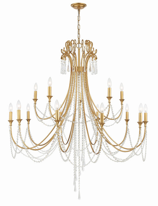 Crystorama Arcadia 15 Light Antique Gold Chandelier ARC-1919-GA-CL-MWP