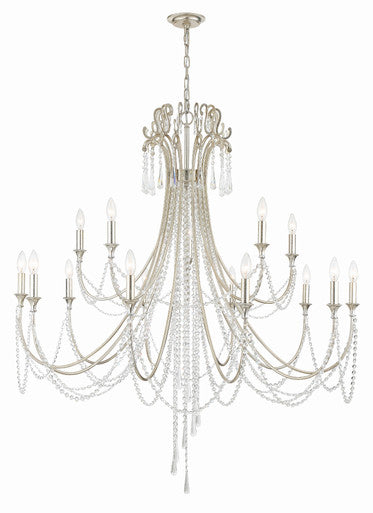 Crystorama Arcadia 15 Light Antique Silver Chandelier ARC-1919-SA-CL-MWP