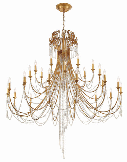 Crystorama Arcadia 28 Light Antique Gold Chandelier ARC-1929-GA-CL-MWP