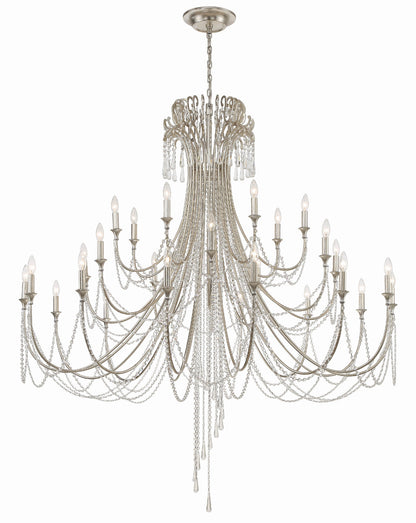 Crystorama Arcadia 28 Light Antique Silver Chandelier ARC-1929-SA-CL-MWP