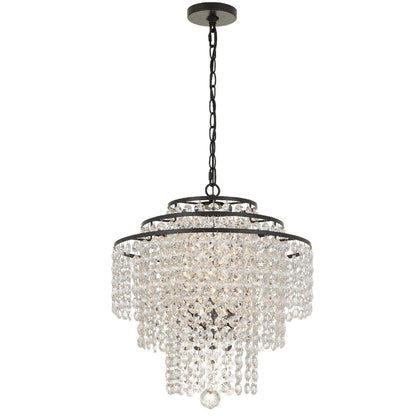 Crystorama Arielle 4 Light Dark Bronze Chandelier ARI-304-DB-CL-MWP