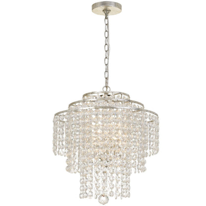 Crystorama Arielle 4 Light Antique Silver Chandelier ARI-304-SA-CL-MWP