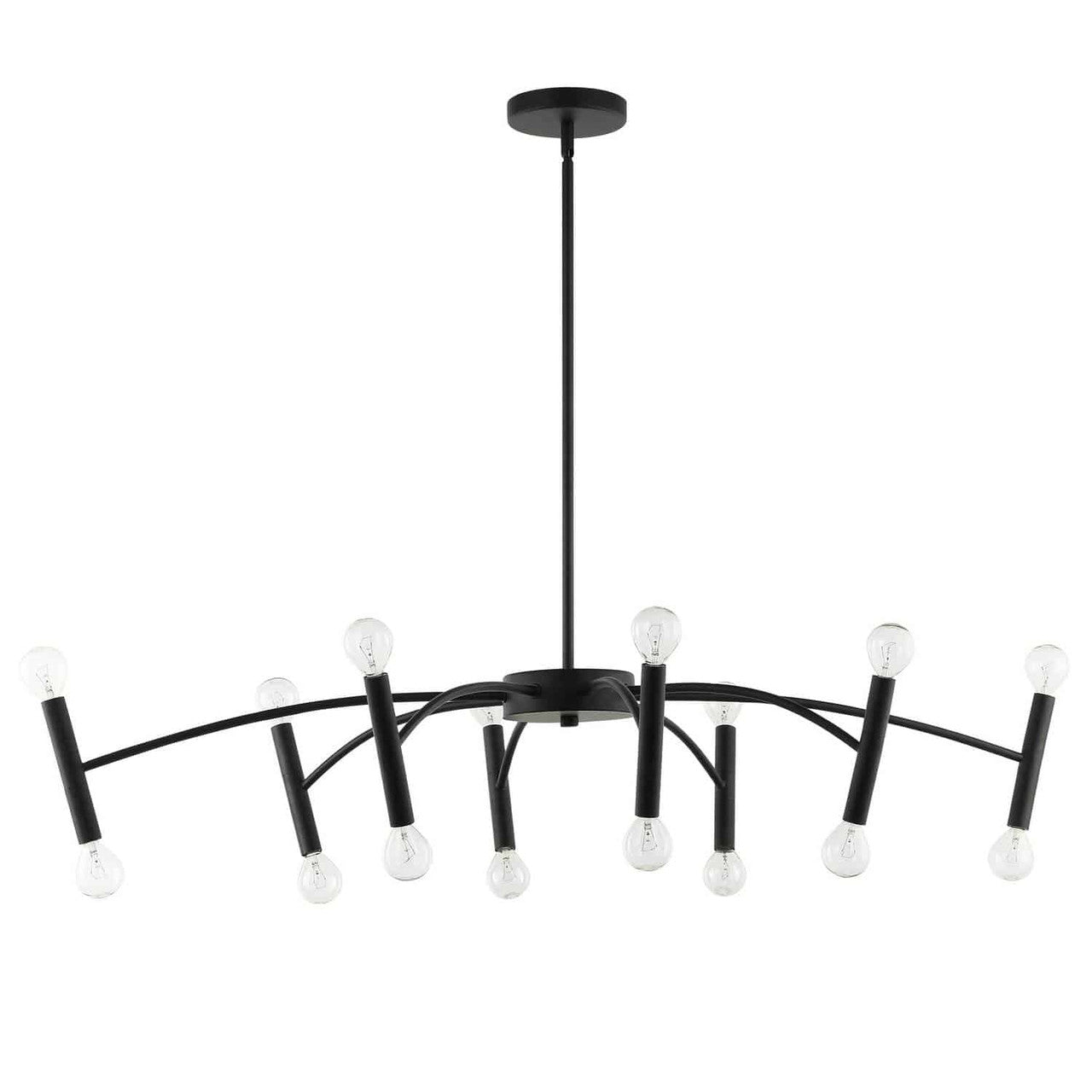 Dainolite 16 Light Incandescent Horizontal Pendant, Matte Black ARO-4016HP-MB