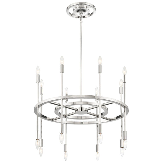 Crystorama Aries 16 Light Polished Nickel Chandelier ARS-B4016-PN