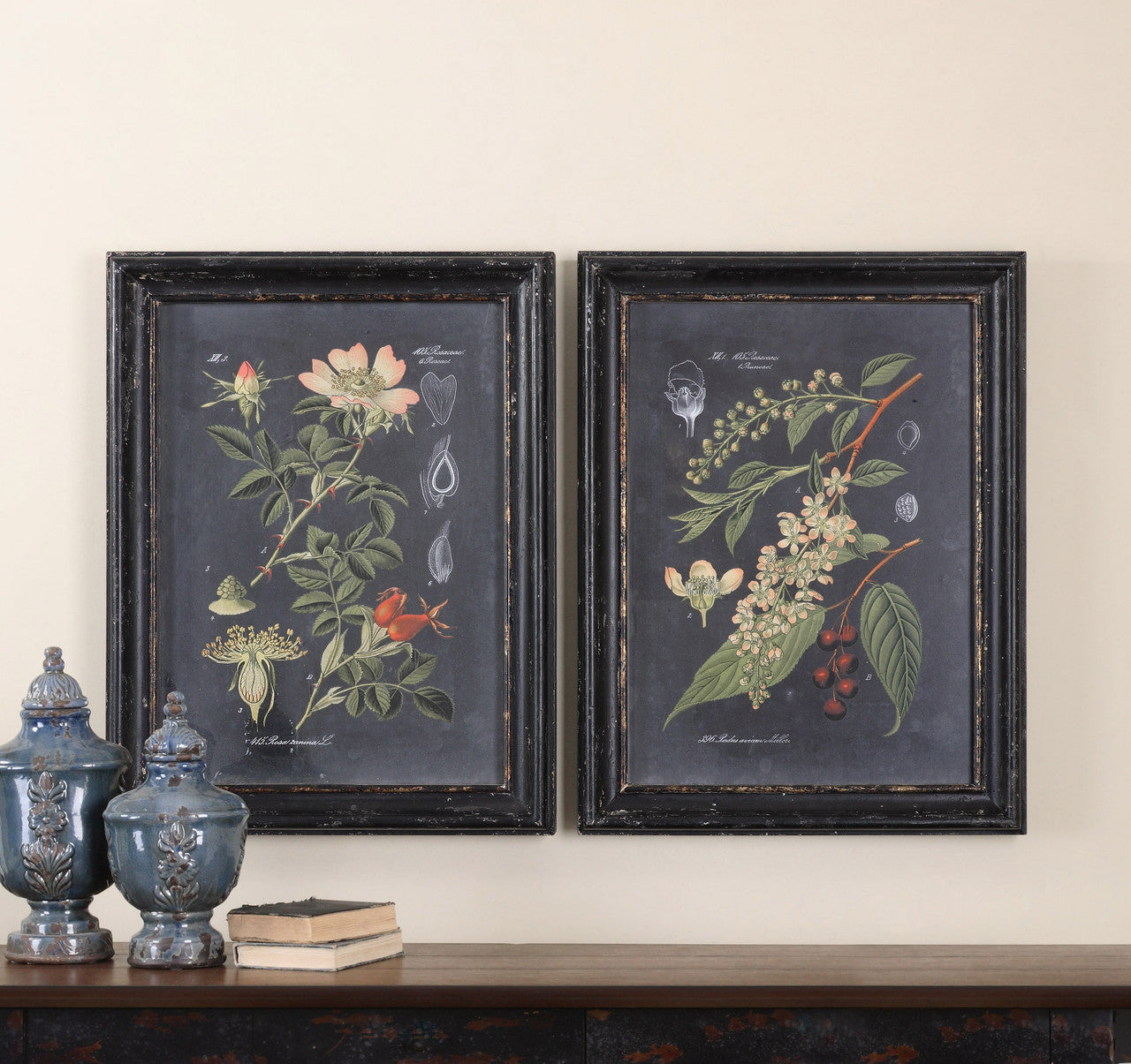 Uttermost Midnight Botanicals Wall Art S/2 56053