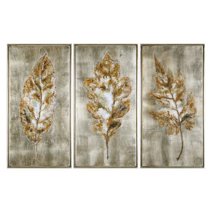 Uttermost Champagne Leaves Modern Art S/3 35334