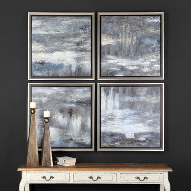 Uttermost Shades Of Gray Hand Painted Art S/4 34366