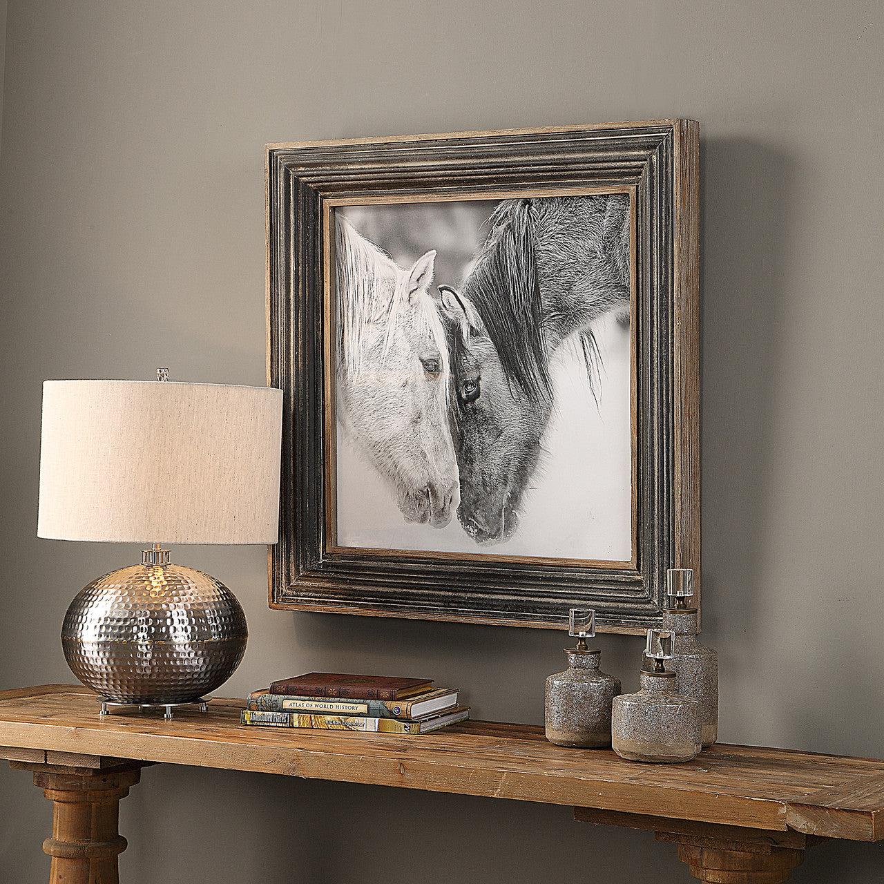 Uttermost Custom Black And White Horses Print 51110