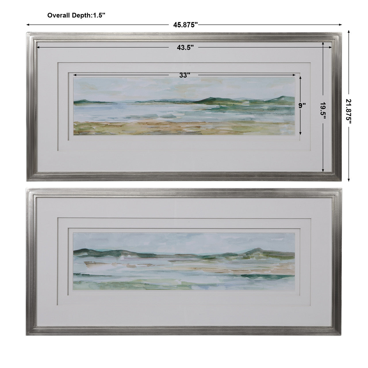 Uttermost Panoramic Seascape Framed Prints Set/2 41594