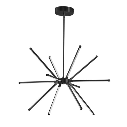 Dainolite 32 Watt LED Chandelier Matte Black w/ White Acrylic Diffuser ARY-2032LEDC-MB