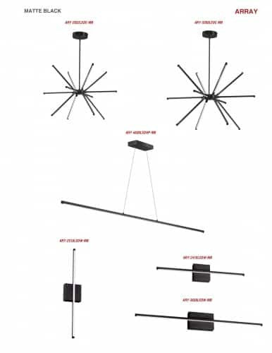 Dainolite 30W LED Horizontal Pendant, Matte Black with White Acrylic Diffuser ARY-4830LEDHP-MB