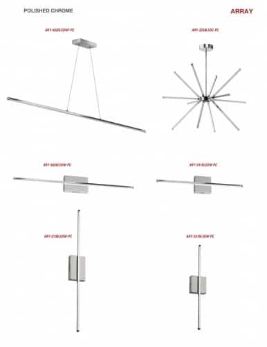 Dainolite 30W LED Horizontal Pendant, Polished Chrome with White Acrylic Diffuser ARY-4830LEDHP-PC