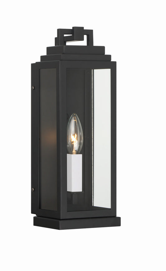 Crystorama Aspen 1 Light Matte Black Outdoor Sconce ASP-8911-MK