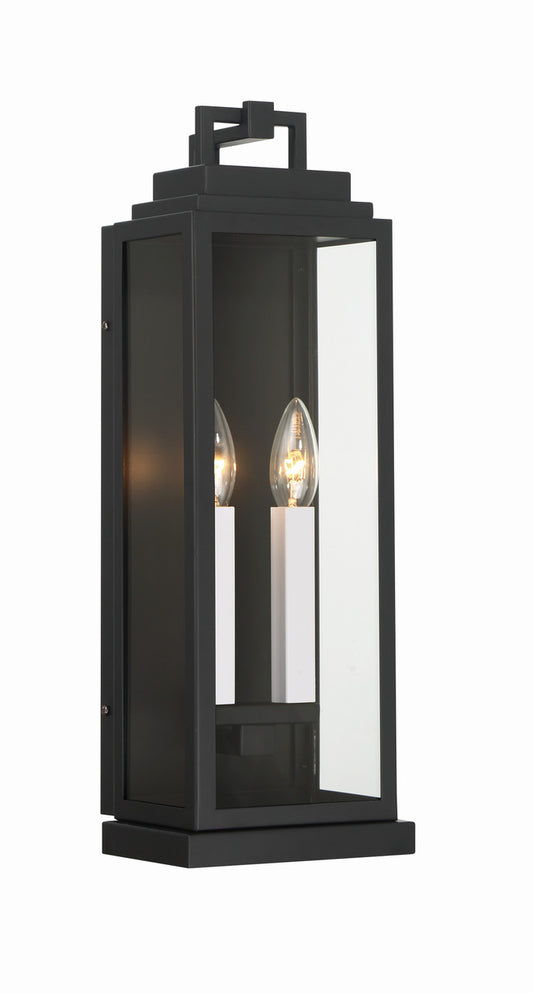 Crystorama Aspen 2 Light Matte Black Outdoor Sconce ASP-8912-MK